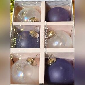 Cupcakes And Cashmere Ornaments Rare purple white Set Of 6